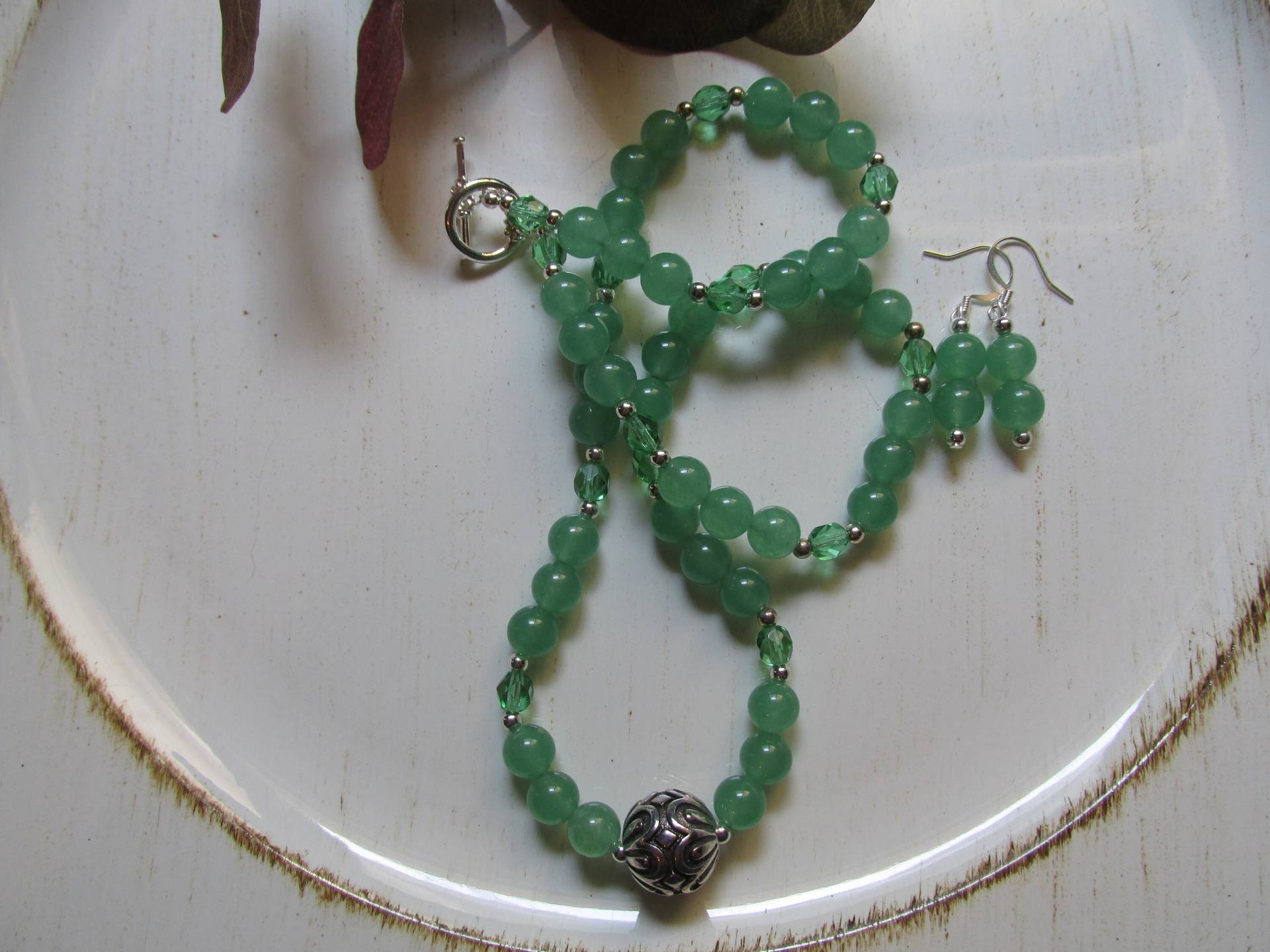 Grüner Aventurin Halskette Und Ohrringe Frauen, Geschenk Für Sie, Einzigartig, Stein Der Gelegenheit, Glücksstein, Herz Plexus Chakra Grüner Aventurin Halskette Und Ohrringe Frauen, Geschenk Für Sie, Einzigartig, Stein Der Gelegenheit, Glücksstein, Herz Plexus Chakra von KingJewelryByRebecca
