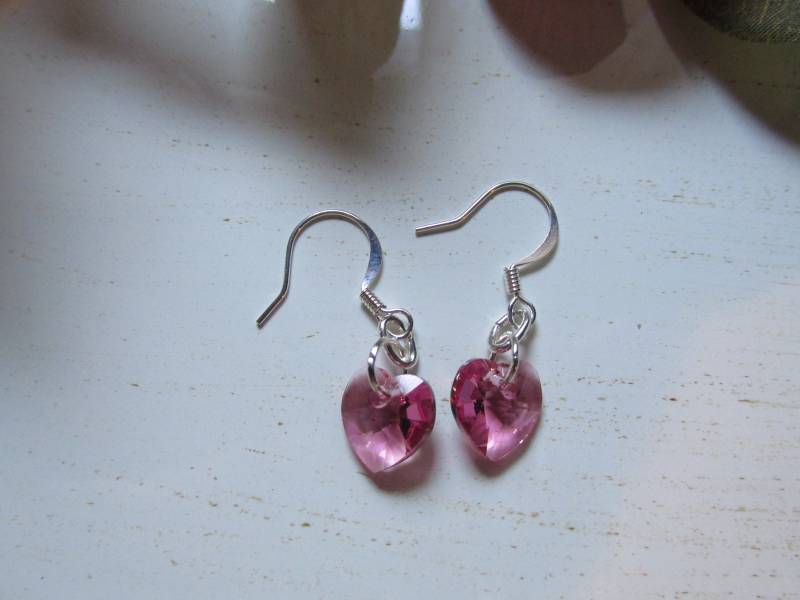 Vintage Swarovski Herz Rose Kristall Ohrringe Vintage Swarovski Herz Rose Kristall Ohrringe von KingJewelryByRebecca