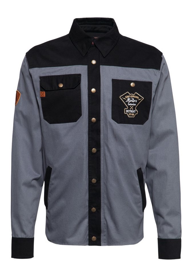 KingKerosin Funktionshemd K.K. Adventure Gear - Motor Service mit herausnehmbarem Softshell-Innenfutter von KingKerosin