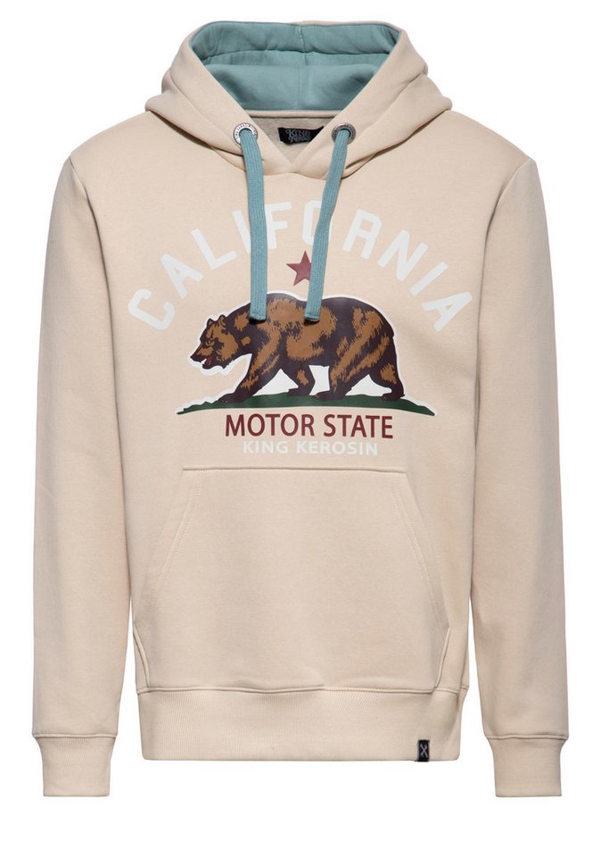 KingKerosin Kapuzenpullover California Motor State (1-tlg) mit angerauter Innenseite von KingKerosin