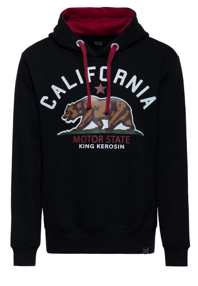 KingKerosin Kapuzenpullover California Motor State (1-tlg) mit angerauter Innenseite von KingKerosin