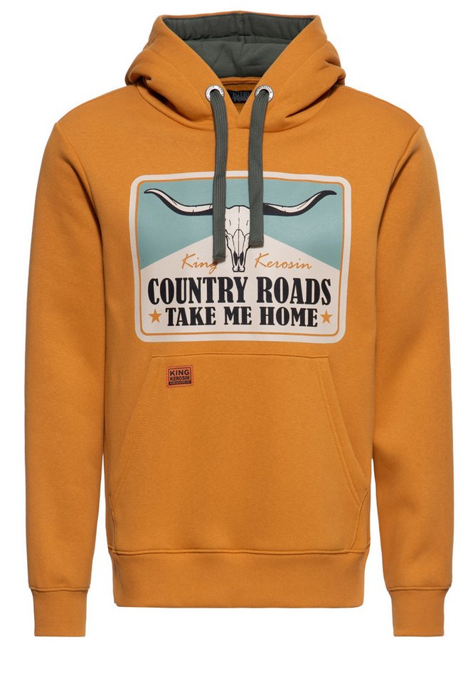 KingKerosin Kapuzenpullover Country Roads (1-tlg) mit Front-Motiv von KingKerosin
