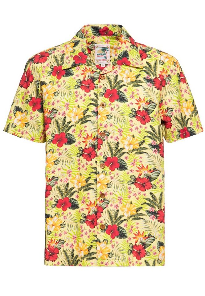 KingKerosin Kurzarmhemd mit Tropical Hawaiian Style von KingKerosin