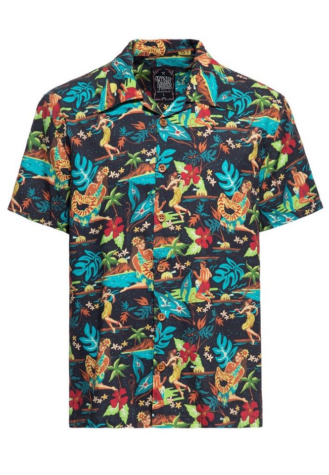 KingKerosin Kurzarmhemd mit Tropical Hawaiian Style von KingKerosin