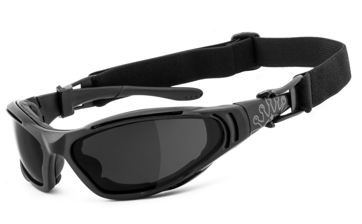 KingKerosin Motorradbrille KK190, gepolstert mit abnehmbarem Band von KingKerosin