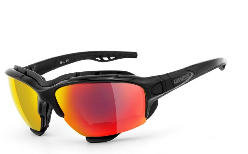 KingKerosin Motorradbrille KK195 Multifunktion, inkl. 3 Paar Wechselgläser, viele Extras von KingKerosin