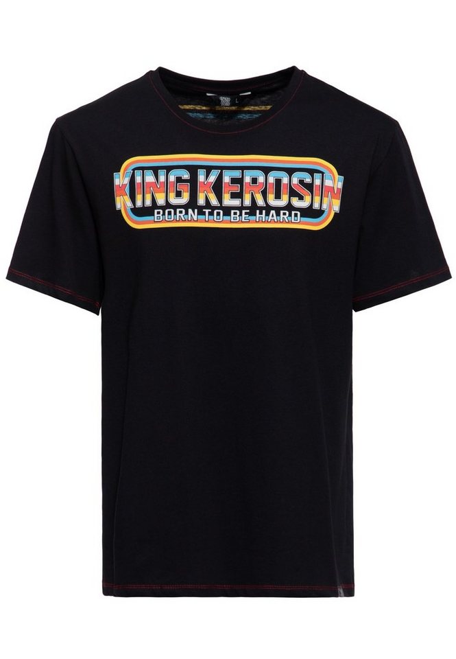 KingKerosin Print-Shirt Born to be Hard (1-tlg) mit Retro Style Oldschool Design von KingKerosin