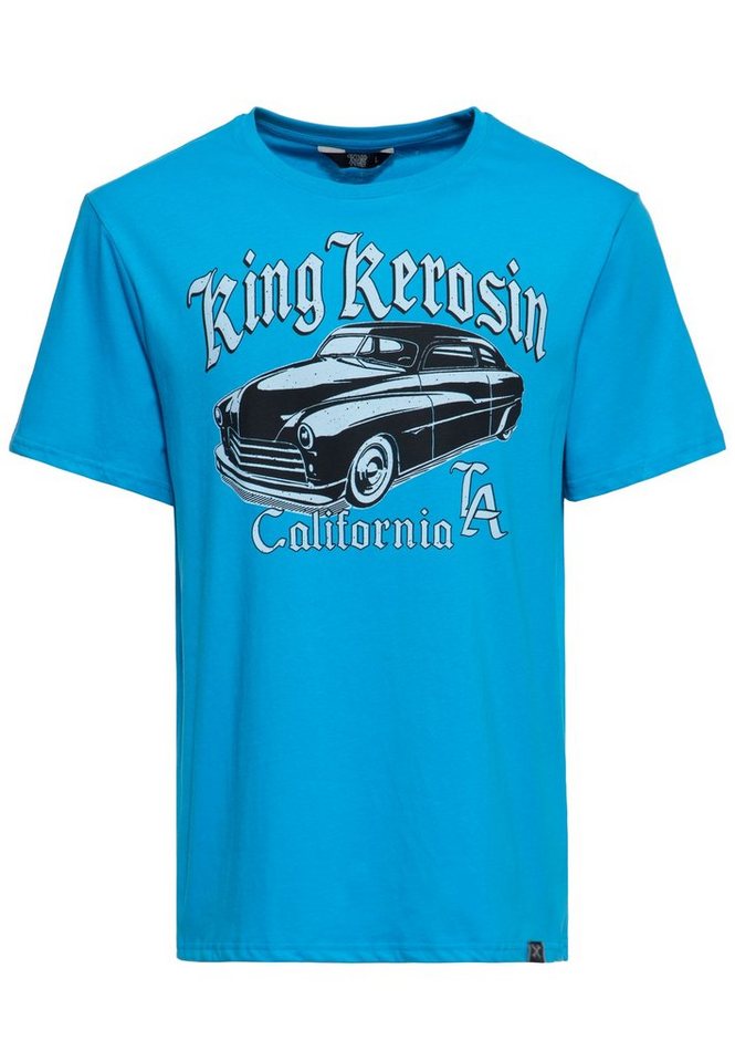 KingKerosin Print-Shirt California Greaser (1-tlg) Front Print im Retro Muscle-Car Look von KingKerosin