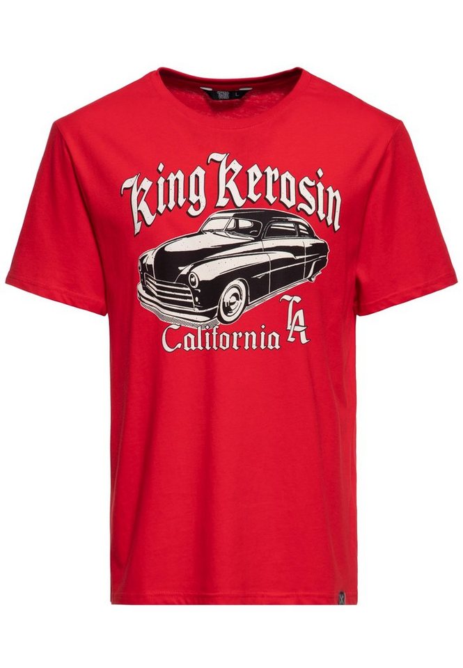 KingKerosin Print-Shirt California Greaser (1-tlg) Front Print im Retro Muscle-Car Look von KingKerosin