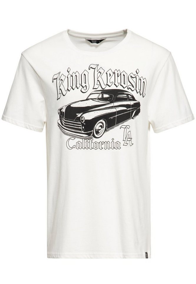KingKerosin Print-Shirt California Greaser (1-tlg) Front Print im Retro Muscle-Car Look von KingKerosin