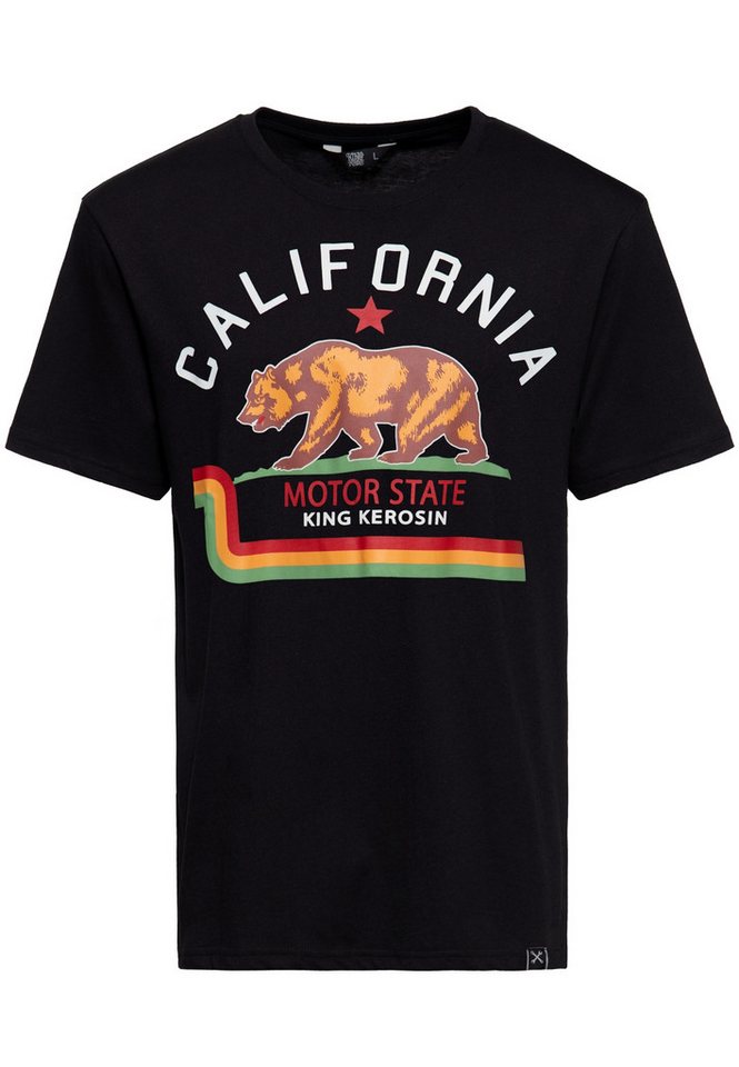 KingKerosin Print-Shirt California Motor State (1-tlg) mit großflächigem Print von KingKerosin