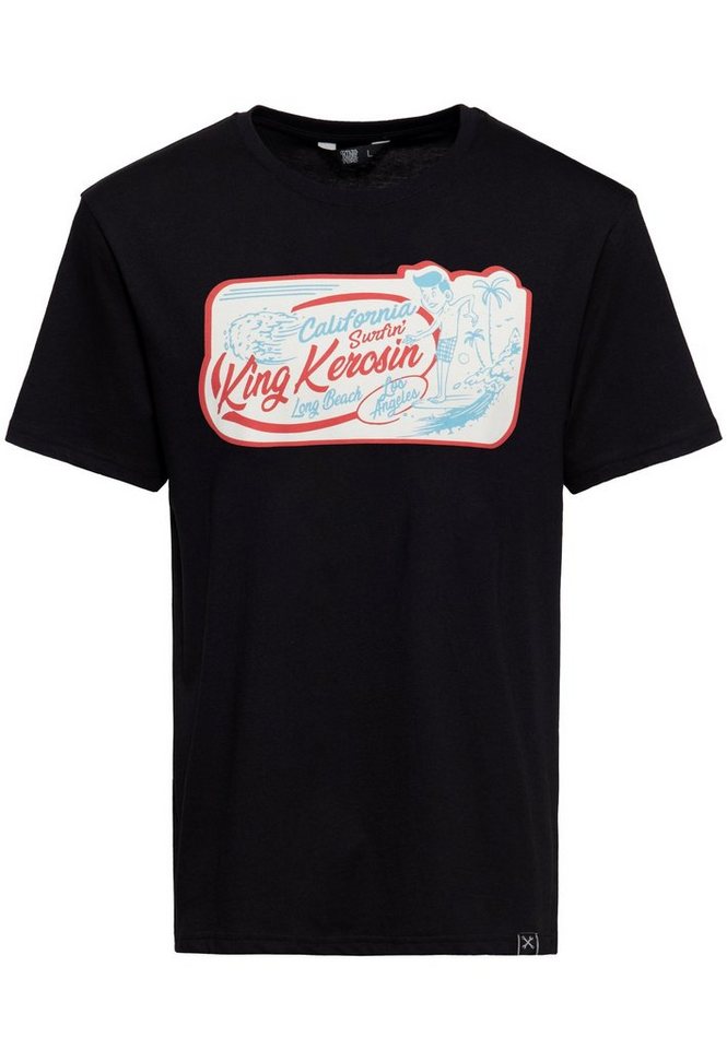 KingKerosin Print-Shirt California Surfin (1-tlg) mit Front Print im "Vintage Surfer" Style von KingKerosin