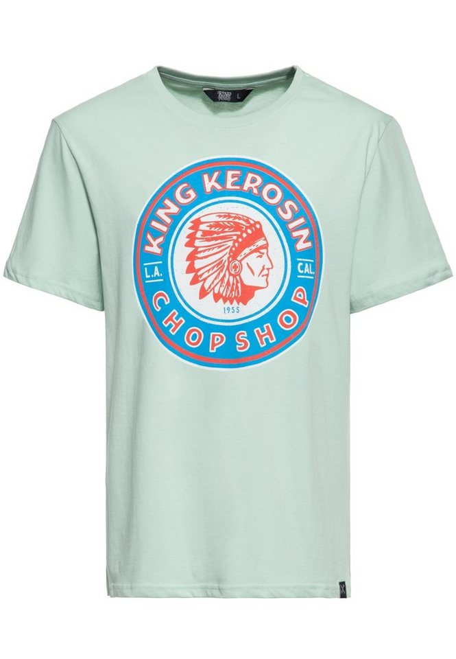 KingKerosin Print-Shirt Chop Shop (1-tlg) mit plaktivem Retro Front Print von KingKerosin