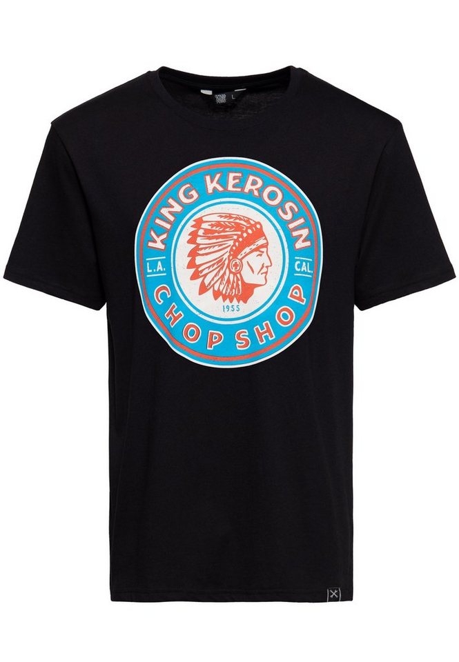 KingKerosin Print-Shirt Chop Shop (1-tlg) mit plaktivem Retro Front Print von KingKerosin