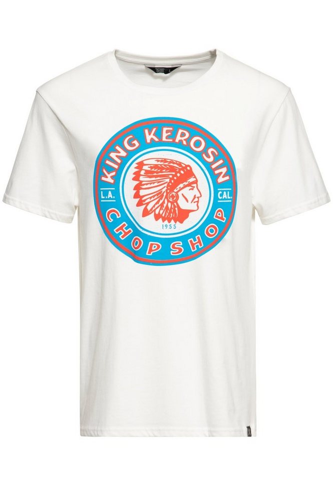 KingKerosin Print-Shirt Chop Shop (1-tlg) mit plaktivem Retro Front Print von KingKerosin