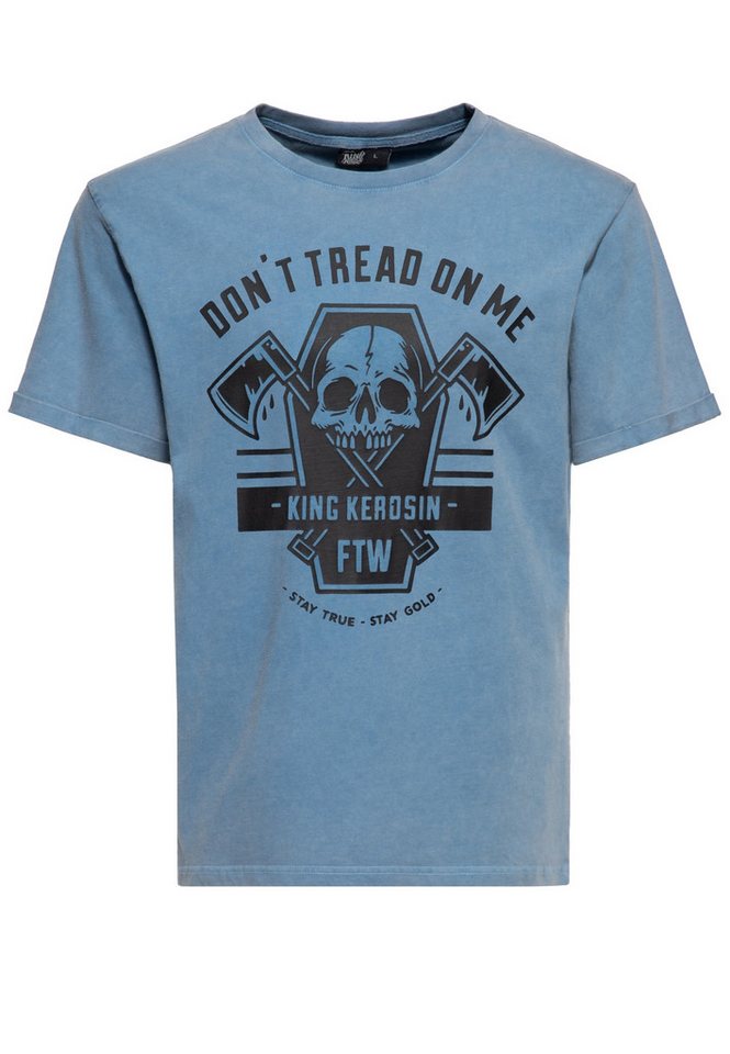KingKerosin Print-Shirt Don't Tread On Me (1-tlg) Acid-Wash von KingKerosin