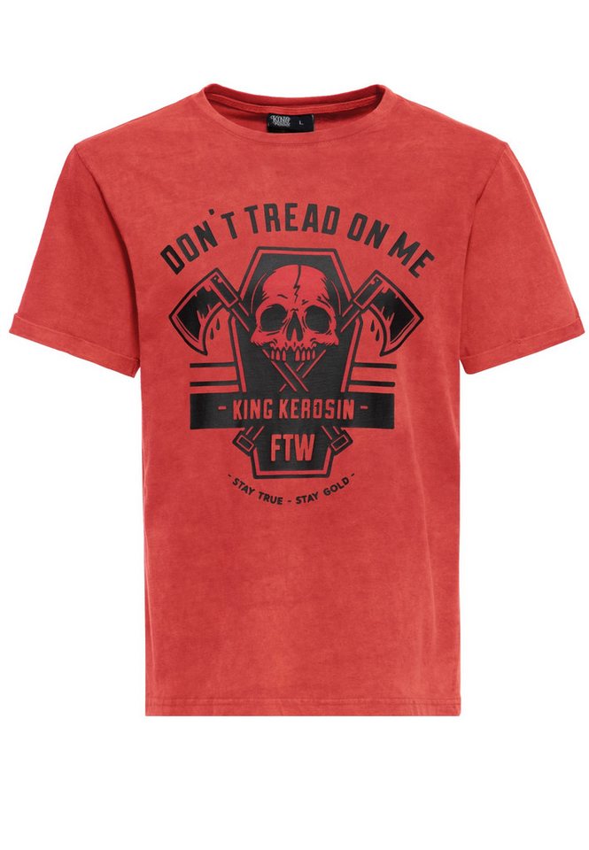 KingKerosin Print-Shirt Don't Tread On Me (1-tlg) Acid-Wash von KingKerosin