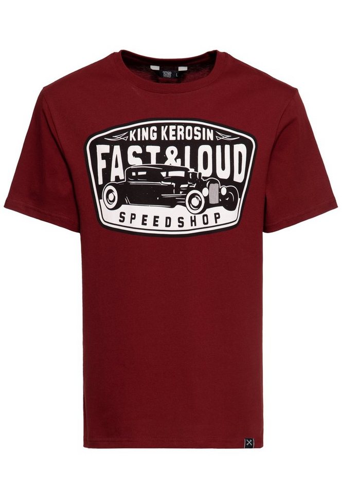 KingKerosin Print-Shirt Fast & Loud (1-tlg) im Vintage Hot Rod Stil von KingKerosin