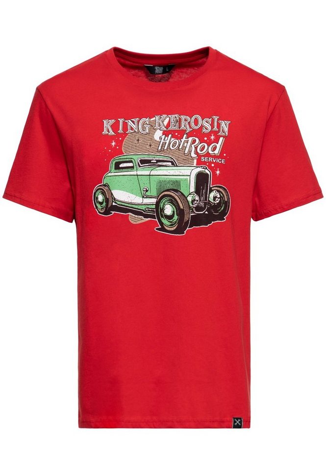 KingKerosin Print-Shirt Hotrod Service (1-tlg) mit Retro-Artwork Print von KingKerosin