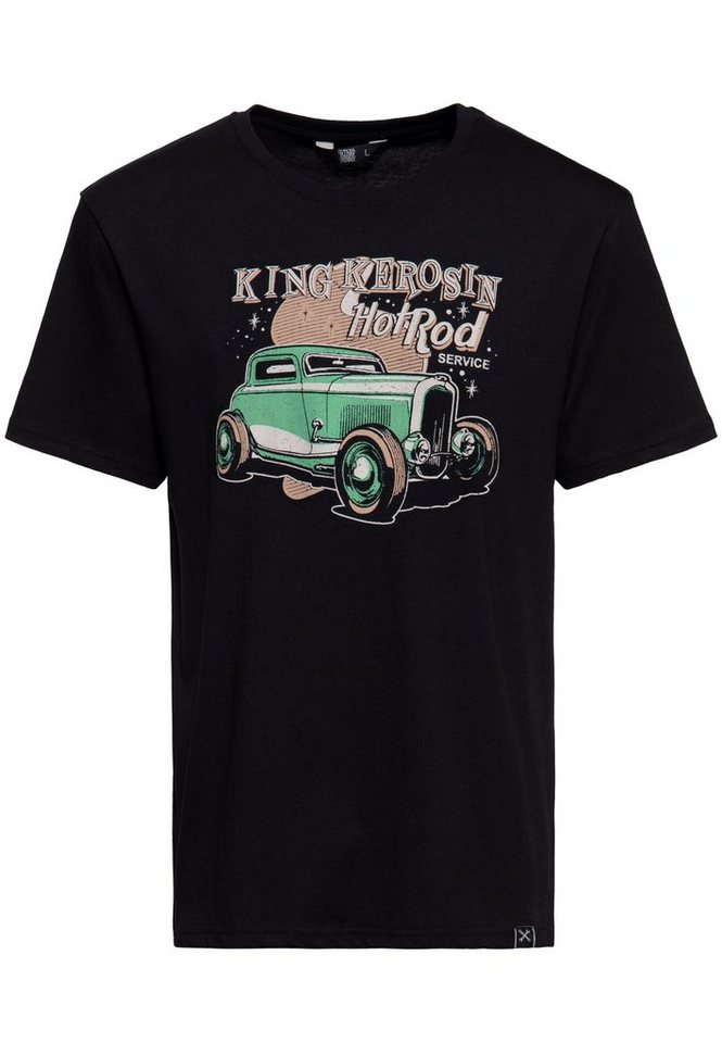 KingKerosin Print-Shirt Hotrod Service (1-tlg) mit Retro-Artwork Print von KingKerosin