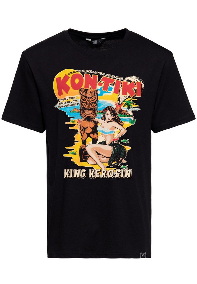 KingKerosin Print-Shirt KON-TIKI (1-tlg) mit Tiki-Artwork Print von KingKerosin