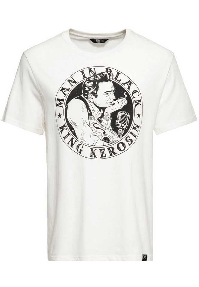 KingKerosin Print-Shirt Man in Black (1-tlg) mit Frontprint von KingKerosin