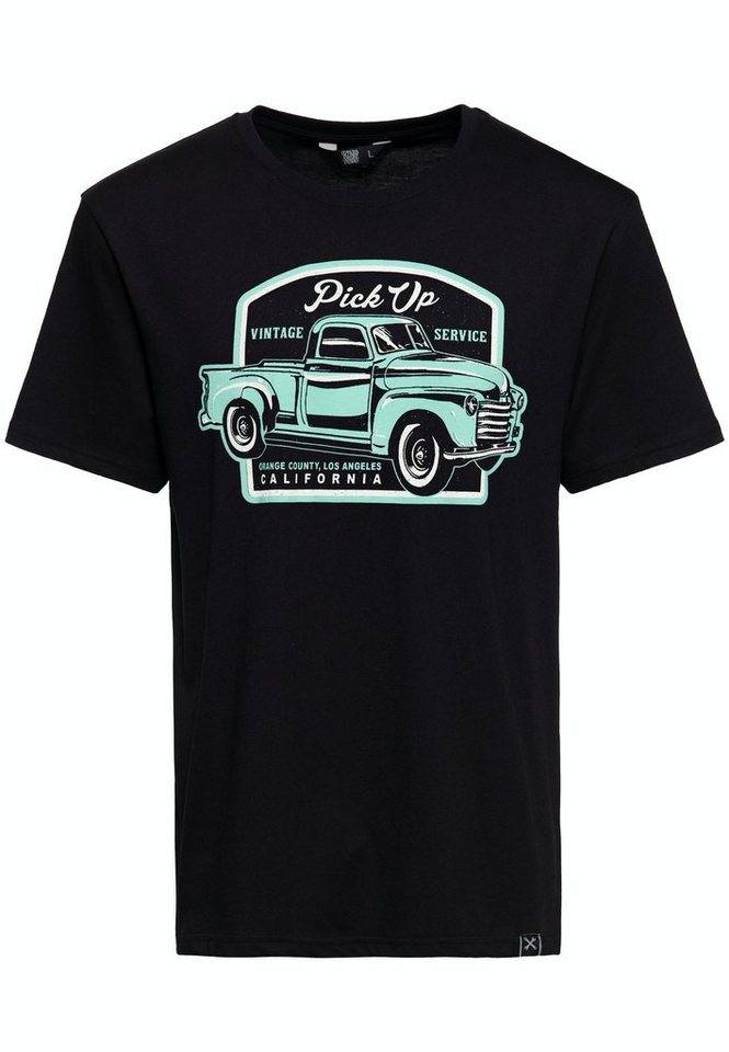 KingKerosin Print-Shirt Pick Up (1-tlg) Front Print im Vintage Muscle-Car Design von KingKerosin