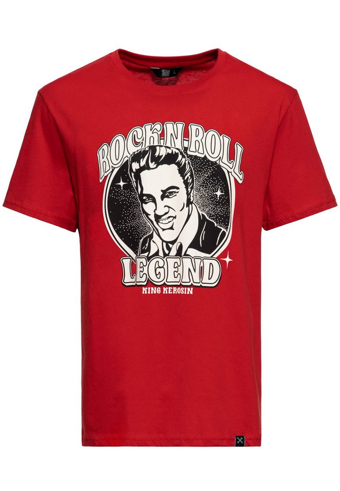 KingKerosin Print-Shirt Rock 'n' Roll Legend (1-tlg) Mit Print des King of Rock 'n' Rolls von KingKerosin