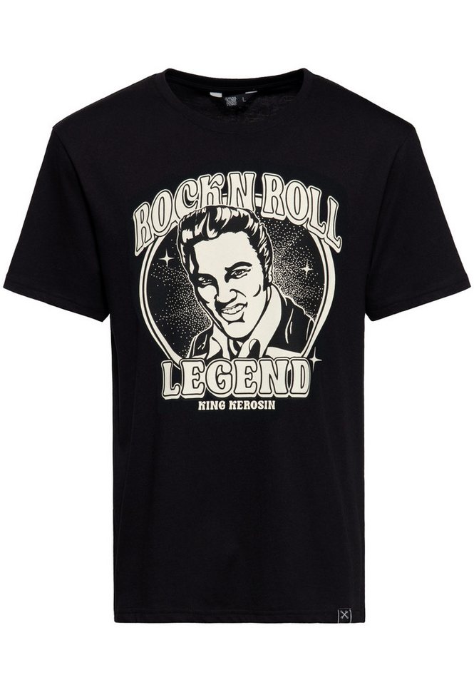 KingKerosin Print-Shirt Rock 'n' Roll Legend (1-tlg) Mit Print des King of Rock 'n' Rolls von KingKerosin