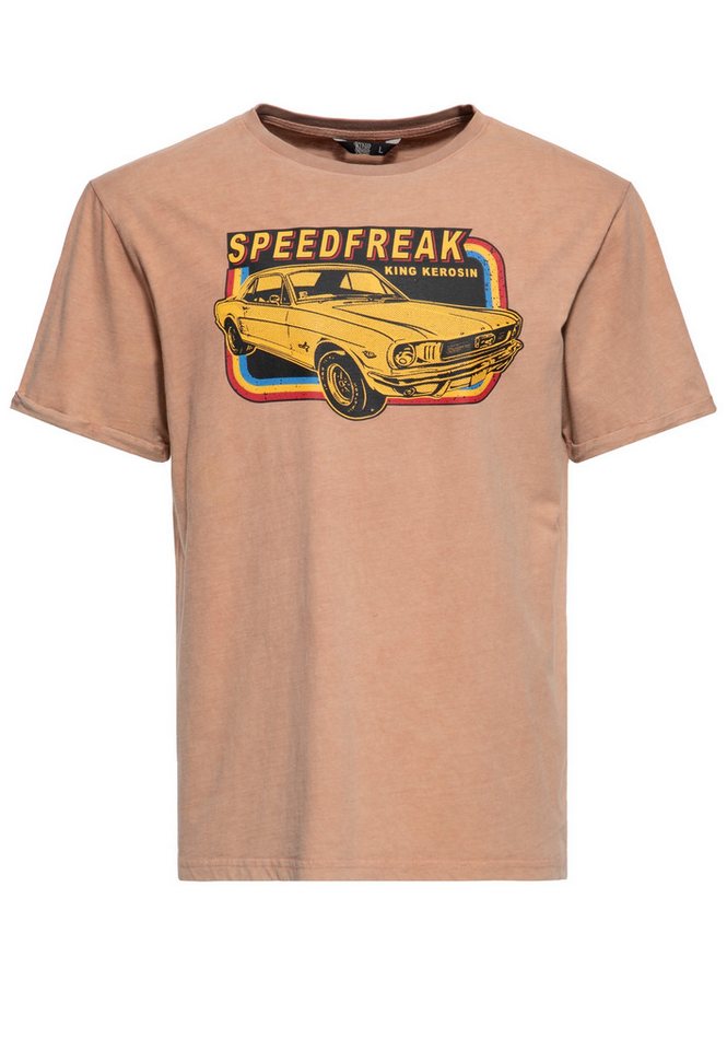 KingKerosin Print-Shirt Speedfreak (1-tlg) Acid-Washed von KingKerosin