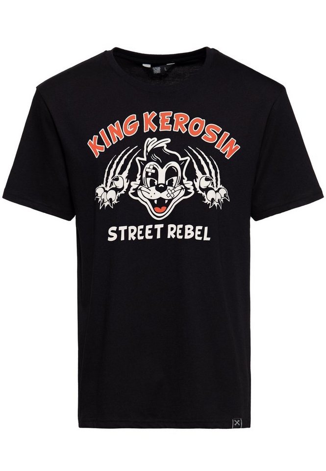 KingKerosin Print-Shirt Street Rebel (1-tlg) mit Retro Front Print im Rockabilly Design von KingKerosin