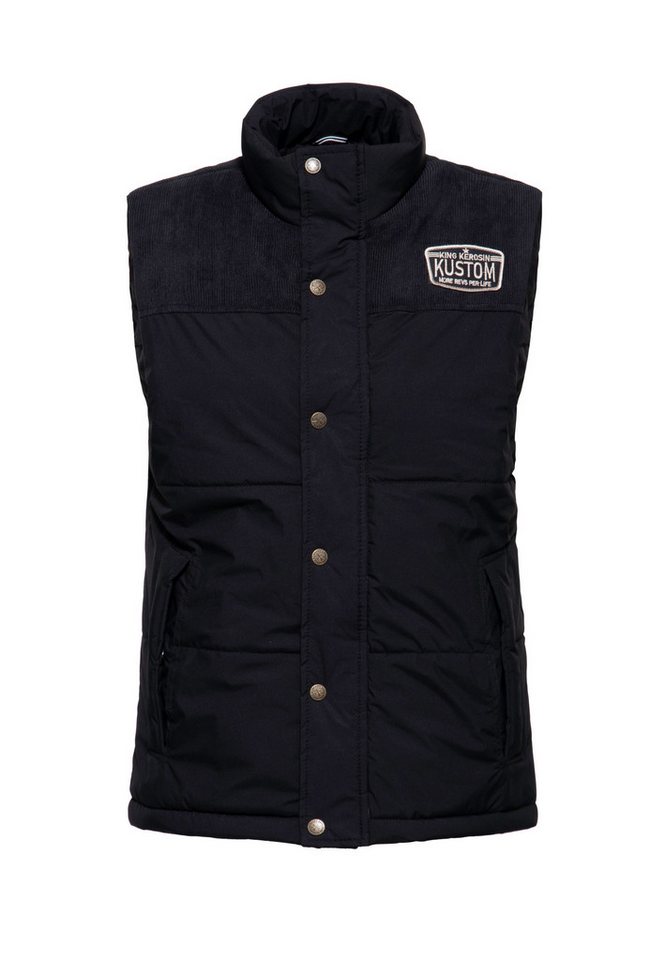 KingKerosin Steppweste Kustom mit Cordeinsatz von KingKerosin