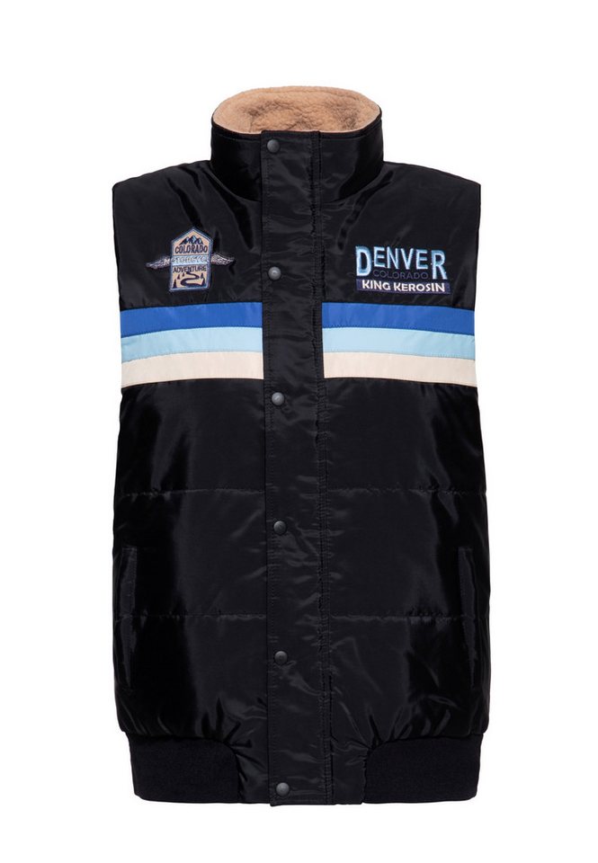 KingKerosin Steppweste Motor Traveller mit Teddykragen von KingKerosin