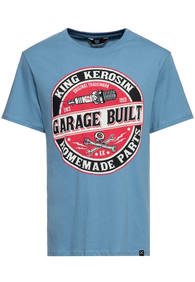 KingKerosin T-Shirt Garage Built (1-tlg) mit Frontprint im Workerstyle von KingKerosin