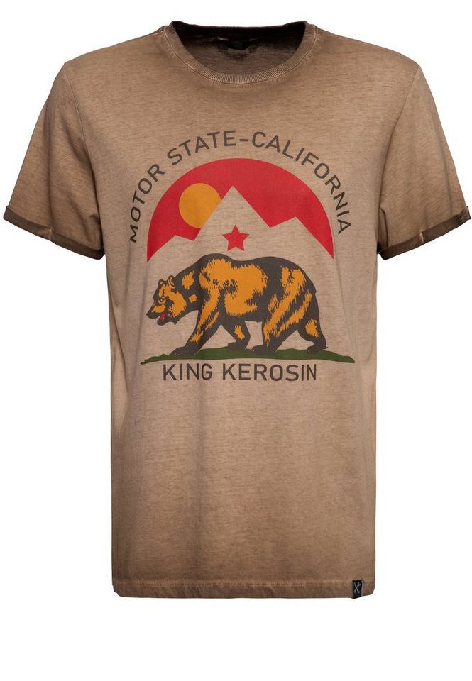 KingKerosin T-Shirt Motor State CA mit Frontprint von KingKerosin