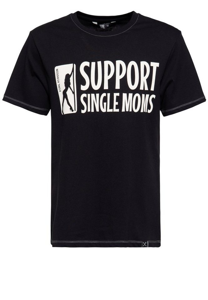 KingKerosin T-Shirt Support Single Moms mit Front- und Backprint von KingKerosin