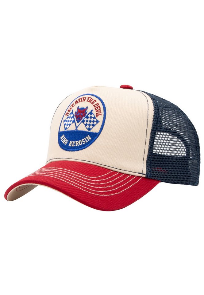 KingKerosin Trucker Cap Race with the devil (1-St) in Blockfarben von KingKerosin