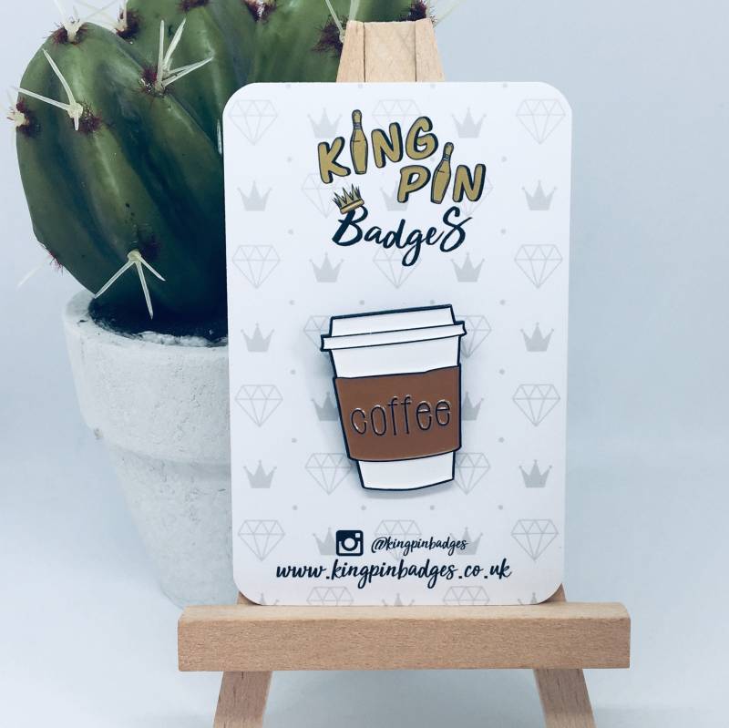 Kaffee Emaille Pin Abzeichen | Kaffee Zum Mitnehmen Soft Enamel Letterbox Geschenk Mix & Match 3Für2 von KingPinBadges