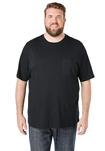 KingSize Herren-T-Shirt, groß, schrumpffrei, leicht, mit Rundhalsausschnitt, Schwarz, 10X-Large Big von KingSize