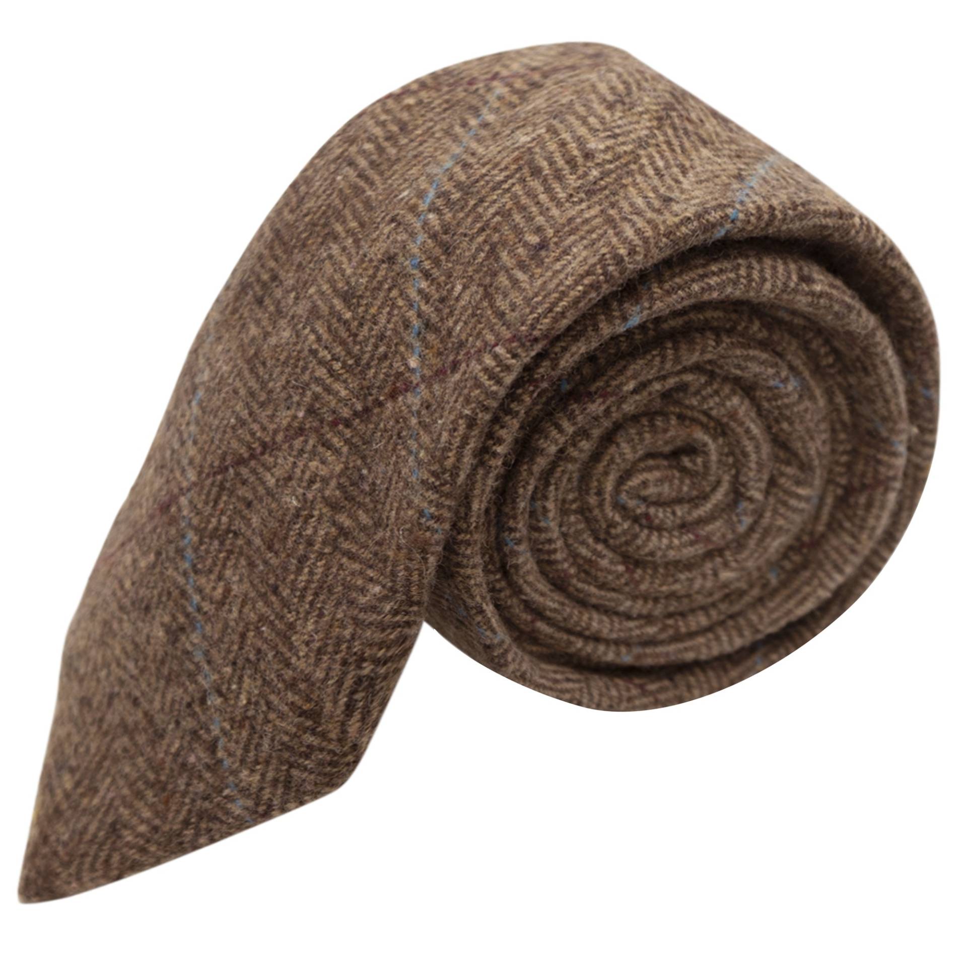 Luxus Fischgrät Braun Tweed Krawatte von KingandPriory