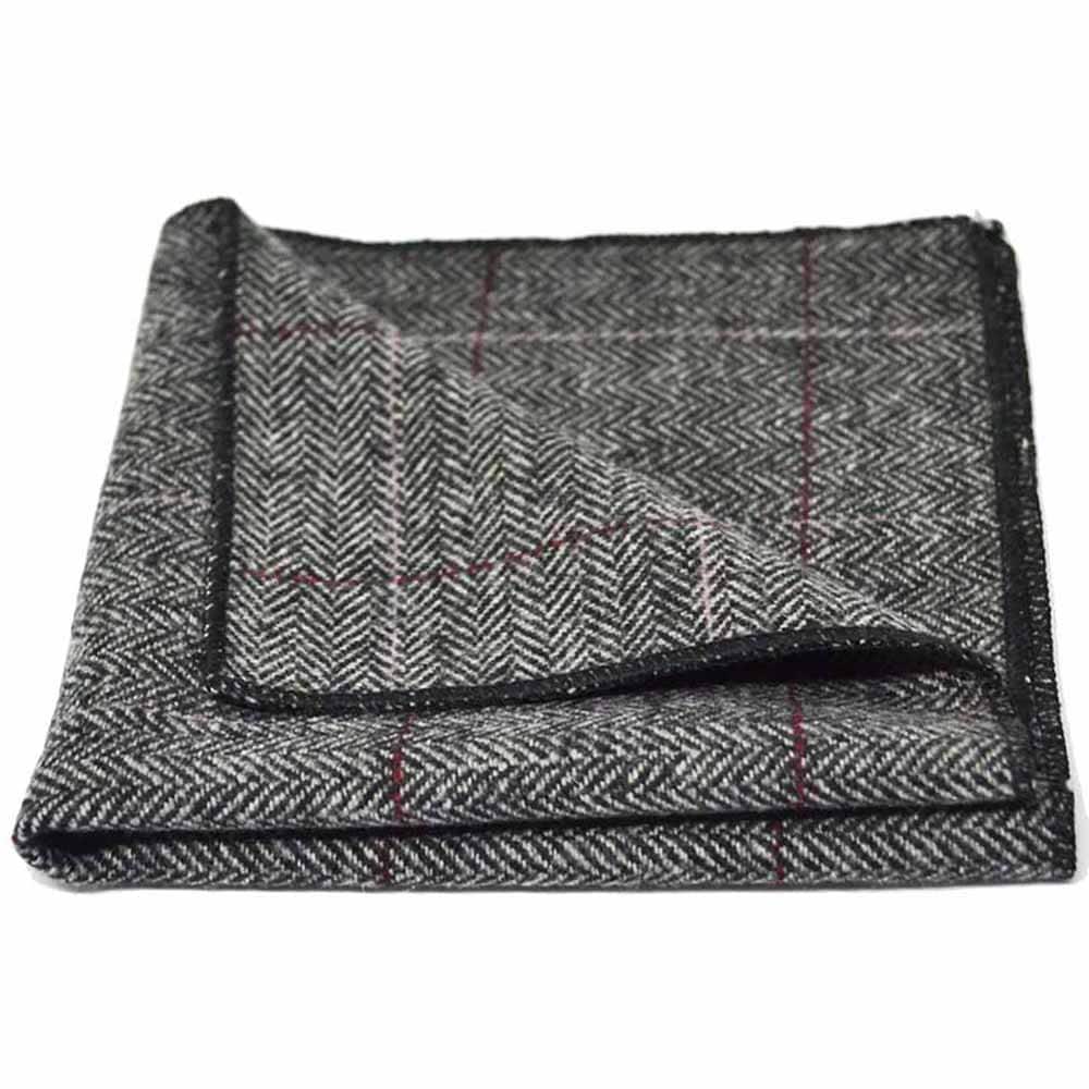 Luxus Herringbone Zinn Grau Einstecktuch/Taschentuch von KingandPriory
