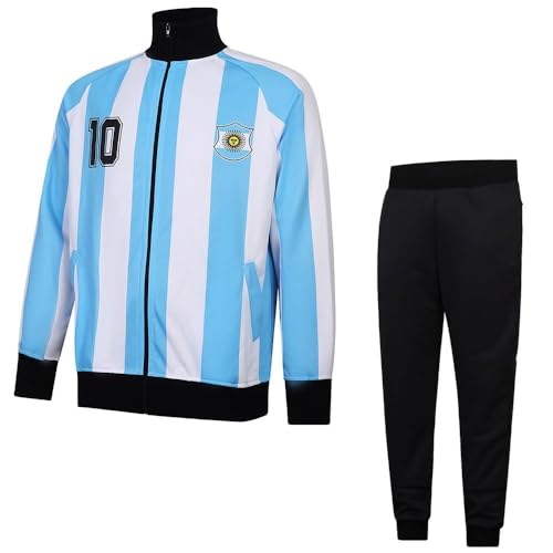 Argentinien Trainingsanzüge Messi Home – Kinder und Erwachsene - Jungen - Fußball Trikot - Fussball Geschenke - Sport t shirt - Sportbekleidung - Größe 152 von Kingdo