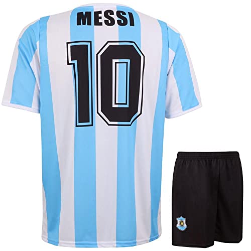 Argentinien Trikot Set Messi - Kinder und Erwachsene - Jungen - Fußball Trikot - Fussball Geschenke - Sport t Shirt - Sportbekleidung - Größe 116 von Kingdo