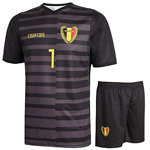 Belgien Torwarttrikot Courtois - Kinder und Erwachsene - Jungen - Fußball Trikot - Fussball Geschenke - Sport t Shirt - Sportbekleidung - Größe 128 von Kingdo