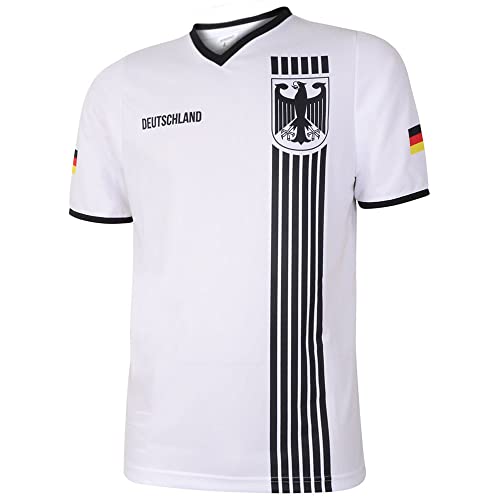 Deutschland Fußballtrikot Heim - Streifen Schwarz Weiß - Kinder und Erwachsene - Jungen - Sportsachen - Geschenk - Sport t Shirt - Sportbekleidung - Größe M von Kingdo