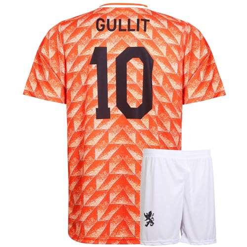 Euro 88 Trikot Set Gullit - Niederlande - Orange - Kinder und Erwachsene - Jungen - Fußball Trikot - Fussball Geschenke - Sport t Shirt - Sportbekleidung - Größe L von Kingdo