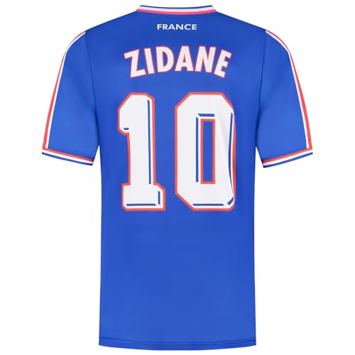 Frankreich Fußballtrikot Zidane - WM 1998 - Kinder und Erwachsene - Jungen - Sportsachen - Geschenk - Sport t Shirt - Sportbekleidung - Größe L von Kingdo