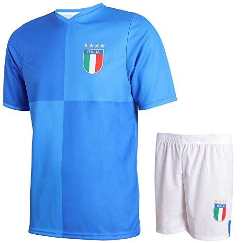 Italien Fußball Trikot Set Heim 2024-2025 - Kinder und Erwachsene - Jungen - Sportsachen - Geschenk - Sport t Shirt - Sportbekleidung - Größe 128 von Kingdo