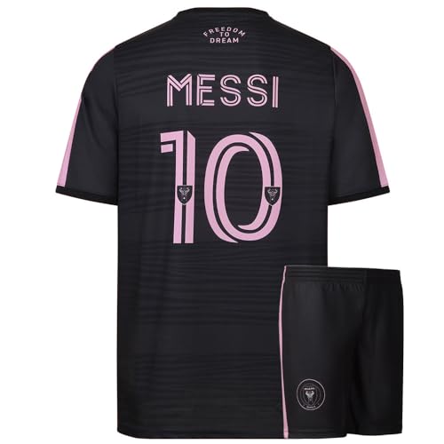 Miami Trikot Set Messi Auswartz - 2023-2024 - Kinder und Erwachsene - Jungen - Fußball Trikot - Fussball Geschenke - Sport t Shirt - Sportbekleidung - Größe 116 von Kingdo