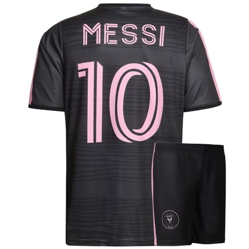 Miami Trikot Set Messi Auswartz - 2024-2025 - Kinder und Erwachsene - Jungen - Fußball Trikot - Fussball Geschenke - Sport t Shirt - Sportbekleidung - Größe S von Kingdo